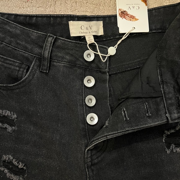 Chelsea & Violet Distressed Straight Leg Jeans - Picture 3 of 4